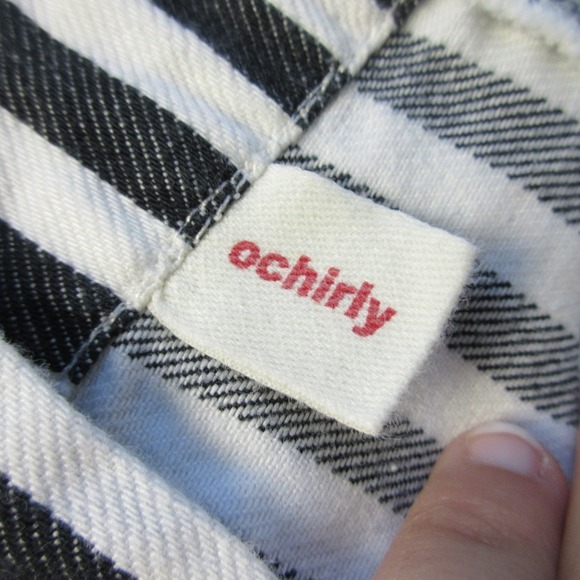 Ochirly Striped Overalls Jumpsuit Women S Black White Wide Leg Goth Grunge 512 - Picture 9 of 12